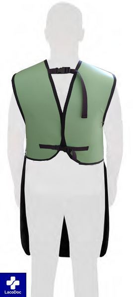X-ray protective apron, one-sided, with closed back, 60x130 cm, Pb 0.35